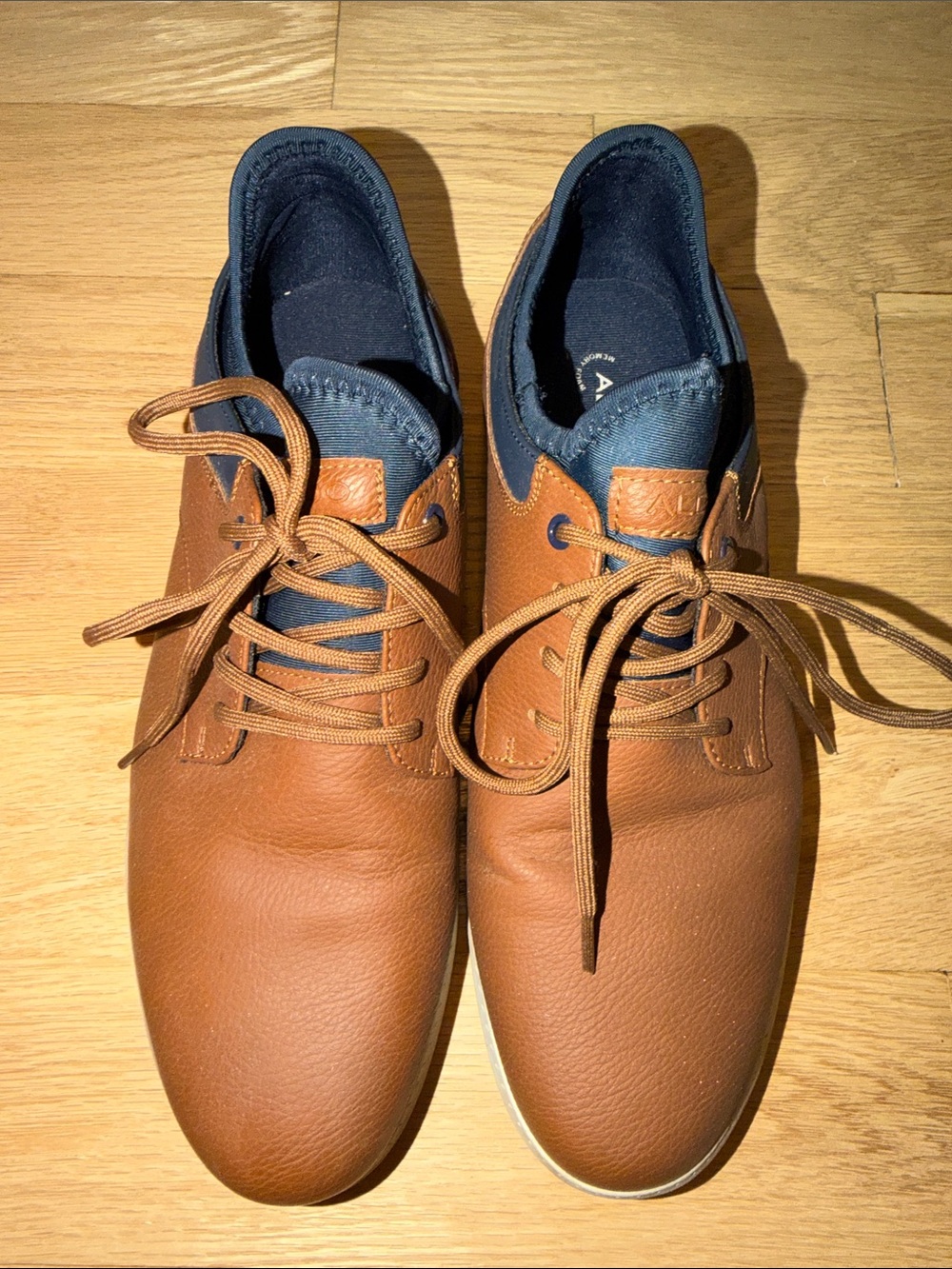 Aldo Brown and Navy Casual Lace-Up Loafers